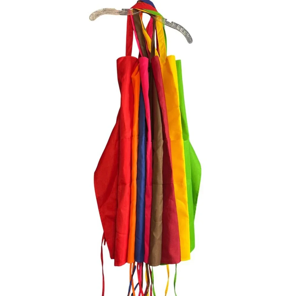 Set Of 8 Vibrant Pocket Aprons